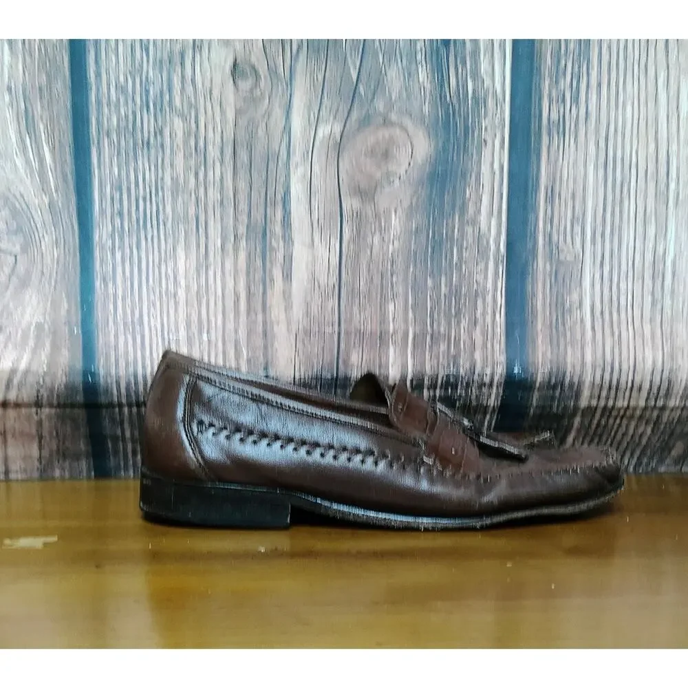 Men's Tassel Loafers Brown Slip-On Moc Toe‎ Dress Shoes